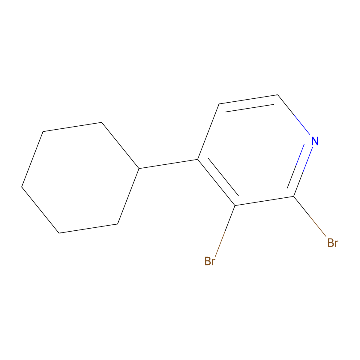 2,3-Dibromo-4-(cyclohexyl)pyridine molecular structure, CAS 1381940-94-8