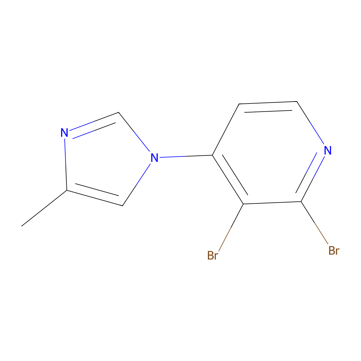 2,3-Dibromo-4-(4-methylimidazol-1-yl)pyridine molecular structure, CAS 1381940-99-3