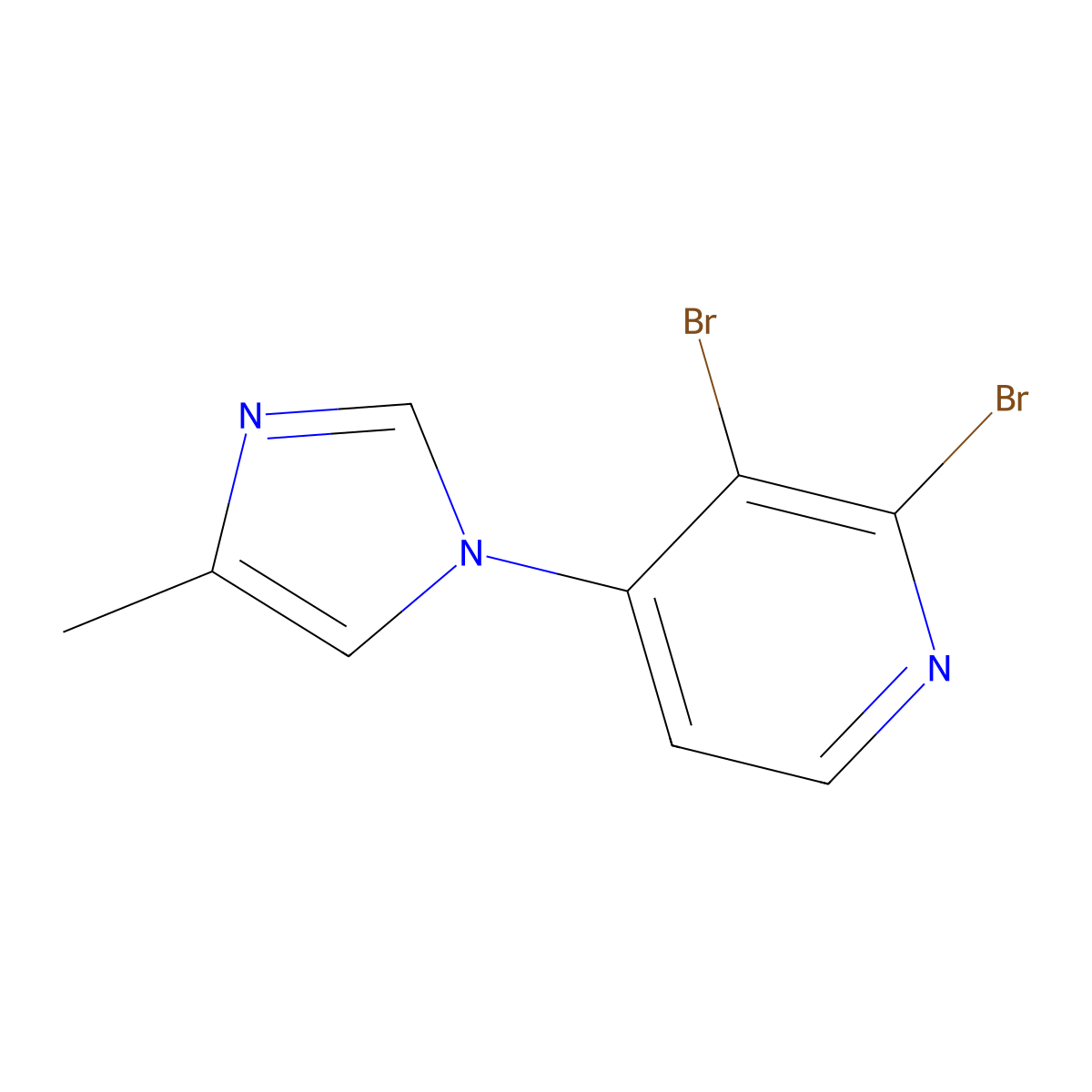 2,3-Dibromo-4-(4-methylimidazol-1-yl)pyridine molecular structure, CAS 1381940-99-3