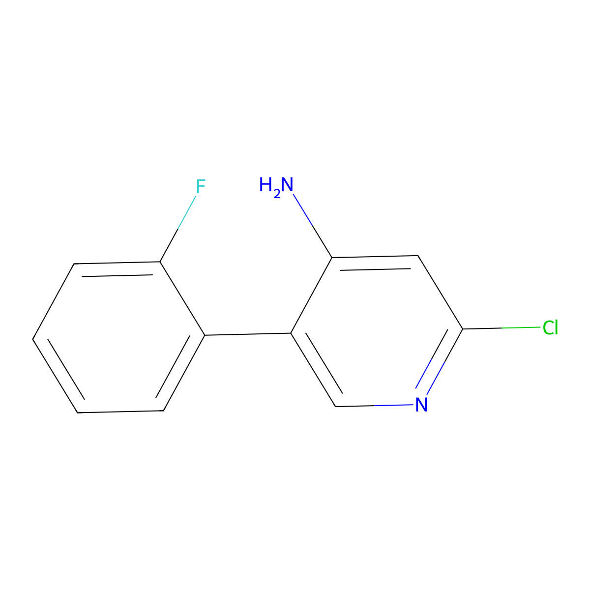 2-Chloro-4-amino-5-(2-fluorophenyl)pyridine molecular structure, CAS 1381941-01-0