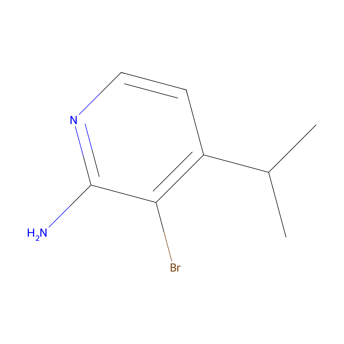 2-Amino-3-bromo-4-(iso-propyl)pyridine molecular structure, CAS 1381941-02-1