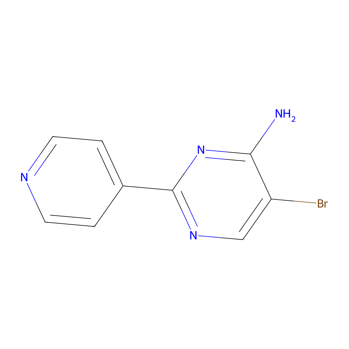 5-Bromo-2-(pyridin-4-yl)pyrimidin-4-amine molecular structure, CAS 1381941-03-2