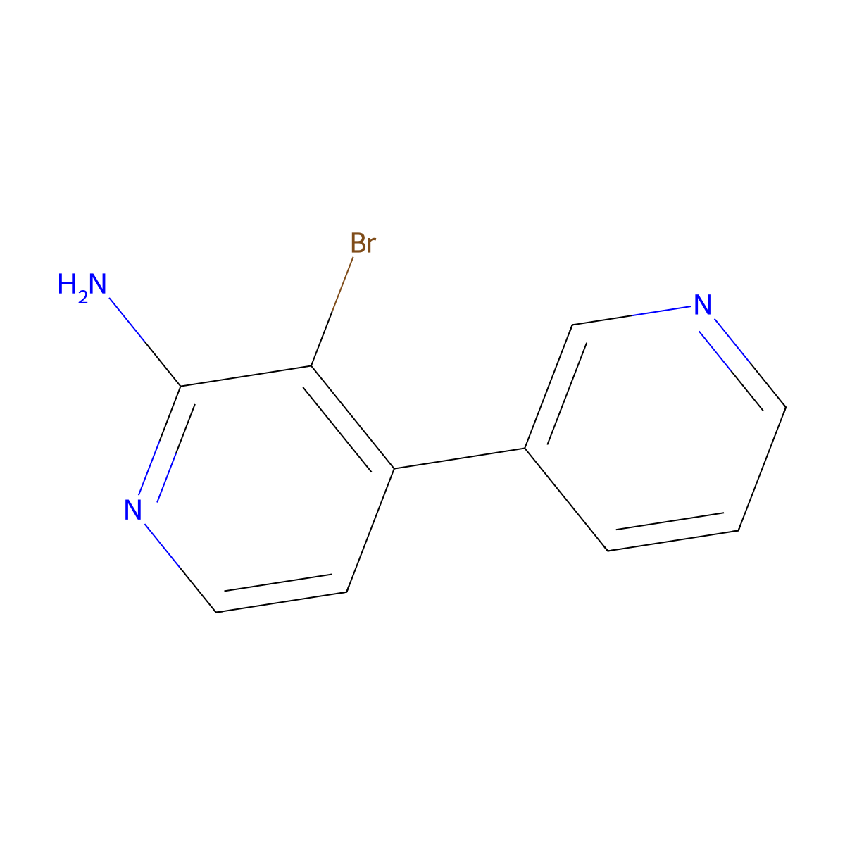 2-Amino-3-bromo-4-(3-pyridyl)pyridine molecular structure, CAS 1381941-04-3