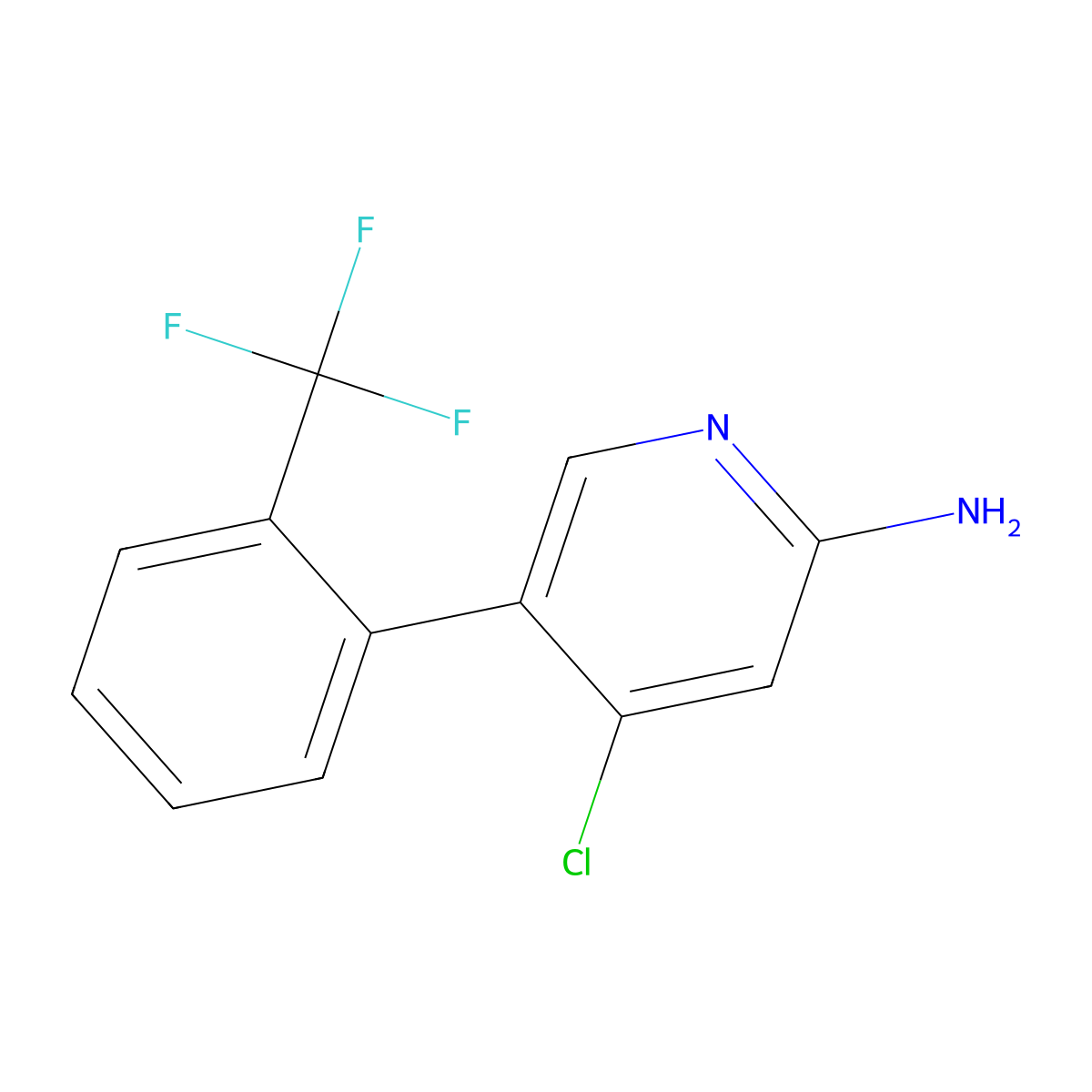 2-Amino-4-chloro-5-(2-trifluoromethylphenyl)pyridine molecular structure, CAS 1381941-05-4
