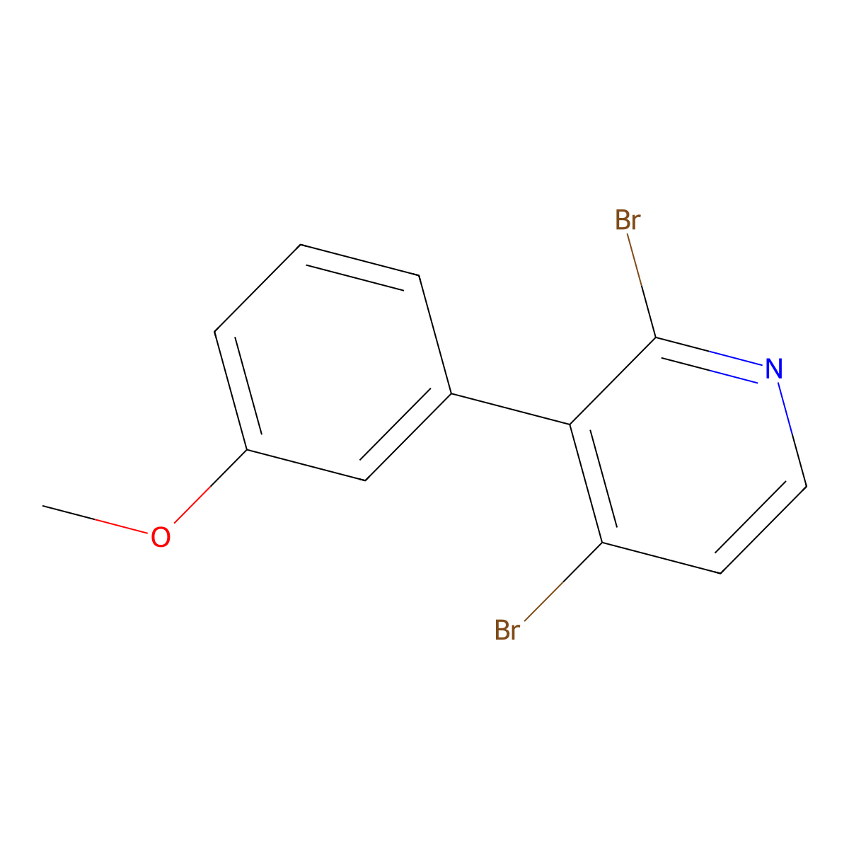 2,4-Dibromo-3-(3-methoxyphenyl)pyridine molecular structure, CAS 1381941-06-5