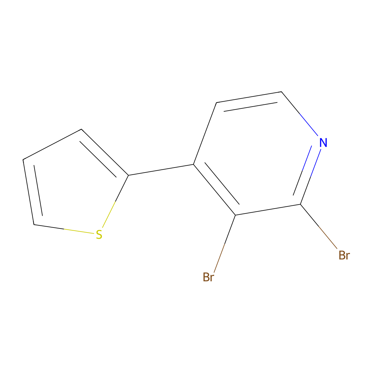 2,3-Dibromo-4-(2-thienyl)pyridine molecular structure, CAS 1381941-07-6