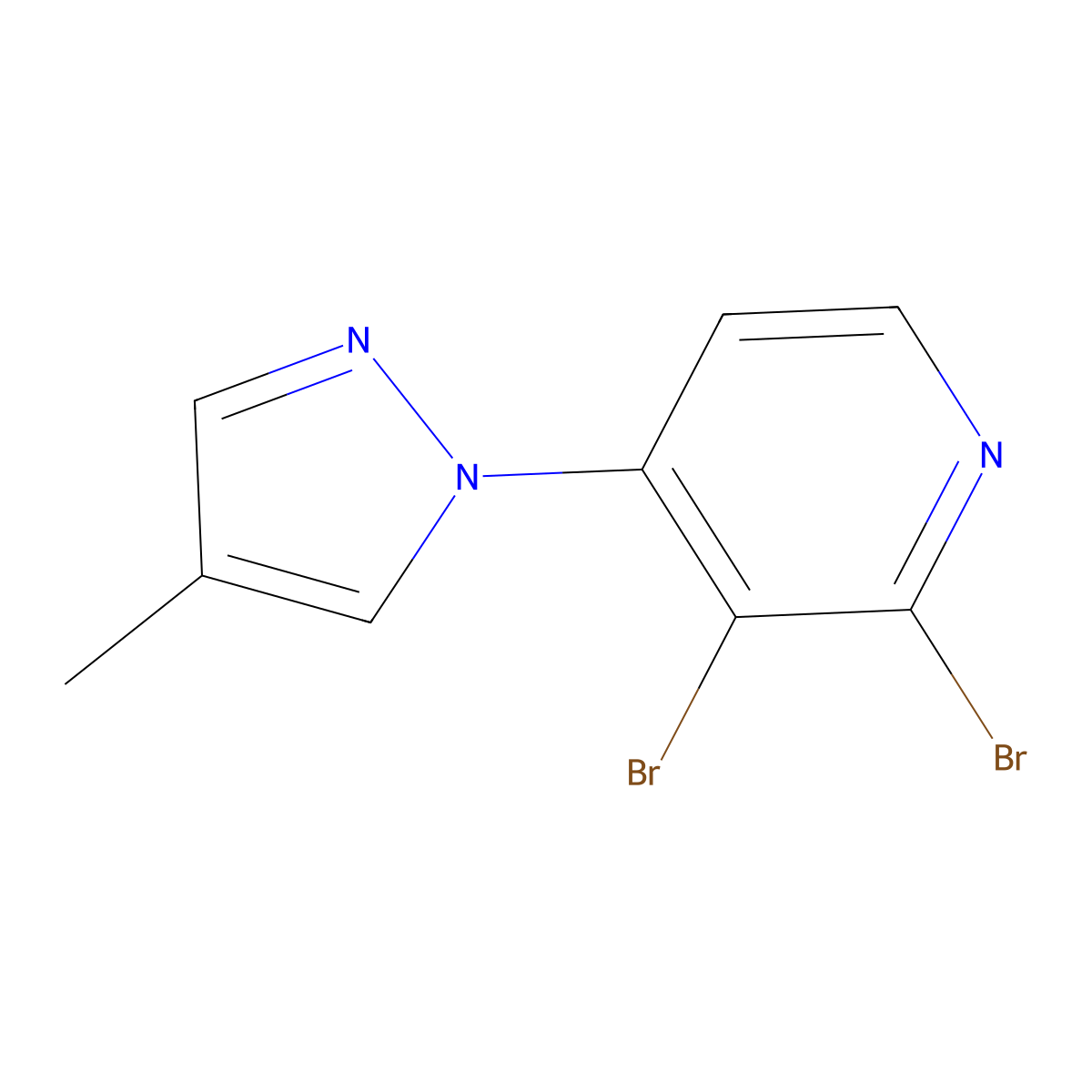 2,3-Dibromo-4-(4-methyl-1H-pyrazol-1-yl)pyridine molecular structure, CAS 1381941-08-7
