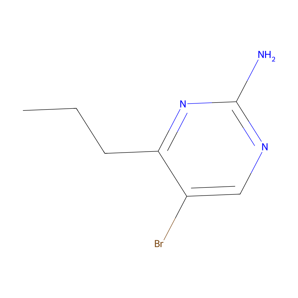 5-Bromo-2-amino-4-(n-propyl)pyrimidine molecular structure, CAS 1381941-10-1
