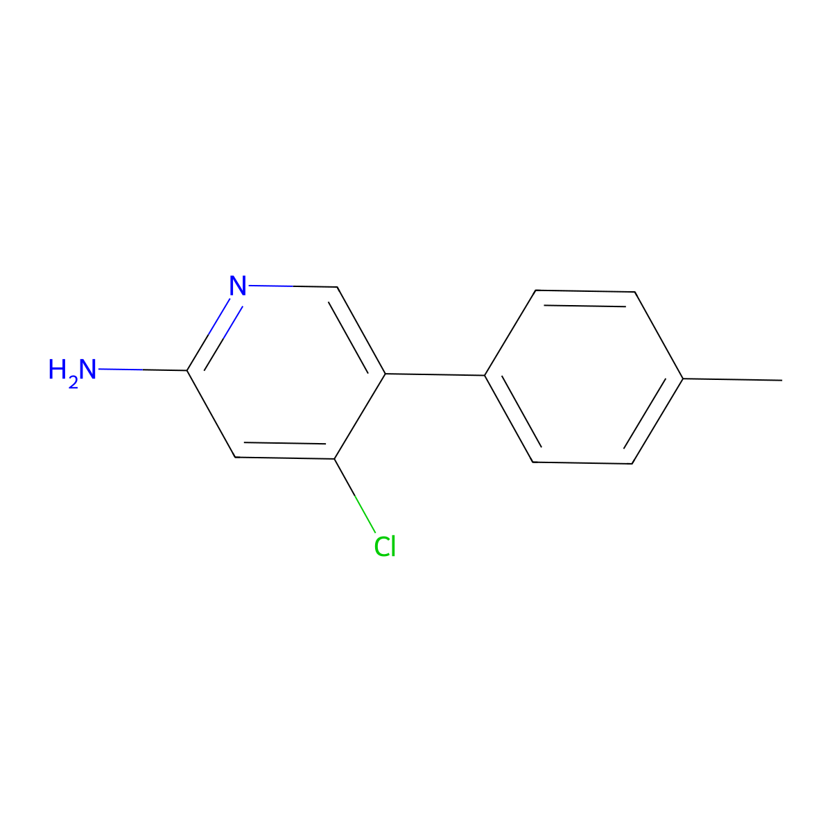 2-Amino-4-chloro-5-(4-tolyl)pyridine molecular structure, CAS 1381941-15-6