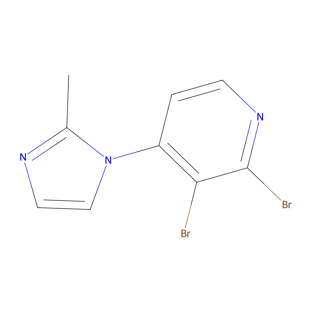 2,3-Dibromo-4-(2-methylimidazol-1-yl)pyridine molecular structure, CAS 1381941-16-7