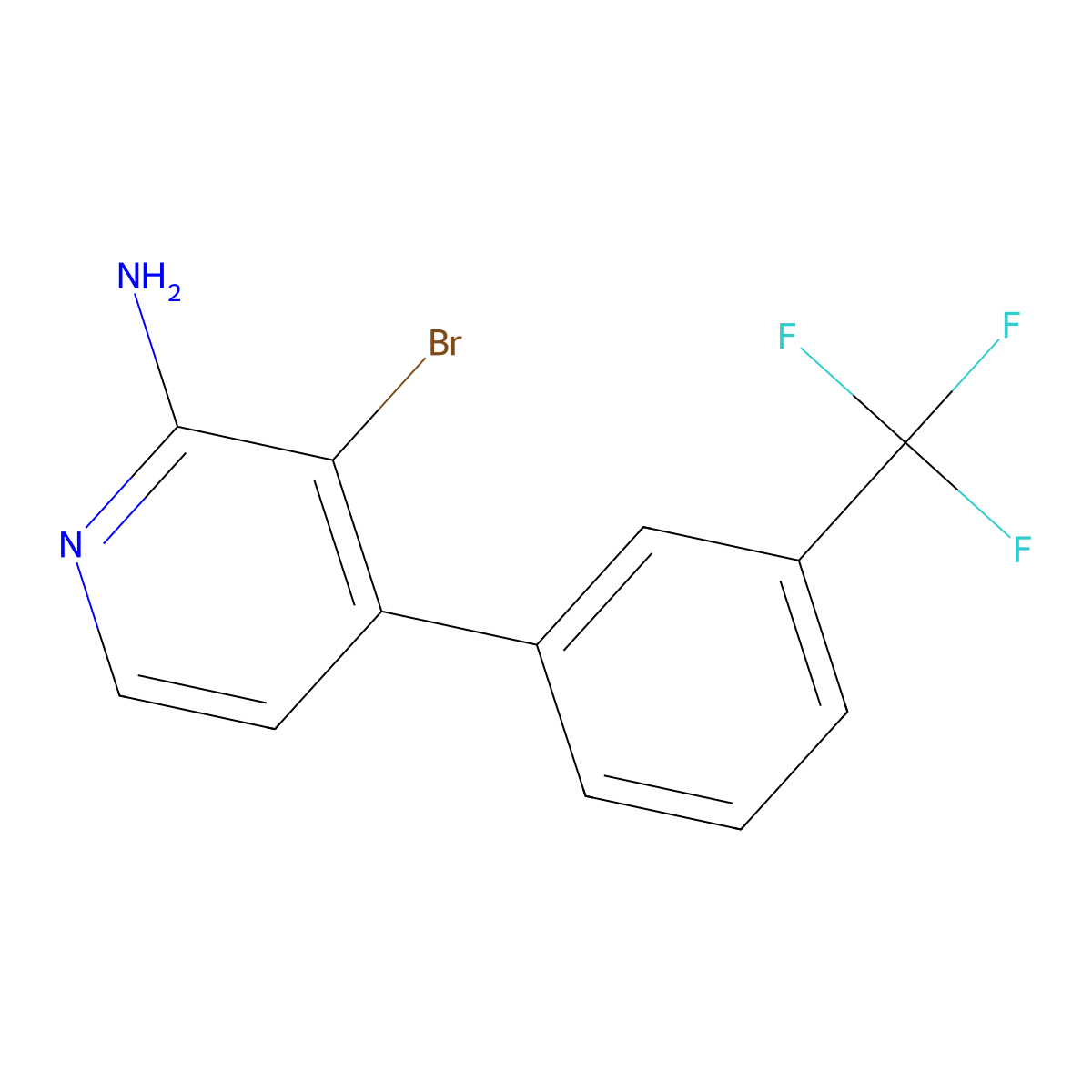 2-Amino-3-bromo-4-(3-trifluoromethylphenyl)pyridine molecular structure, CAS 1381941-17-8