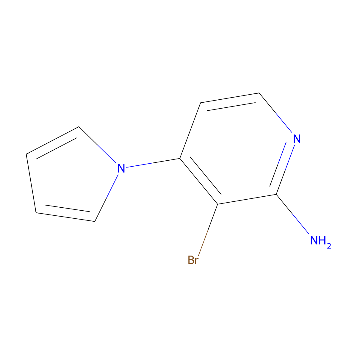2-Amino-3-bromo-4-(1H-pyrrol-1-yl)pyridine molecular structure, CAS 1381941-18-9