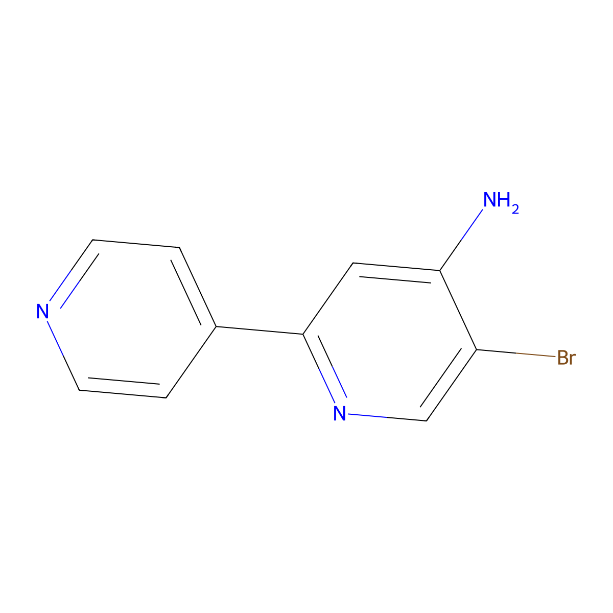 3-Bromo-4-amino-6-(4-pyridyl)pyridine molecular structure, CAS 1381941-19-0