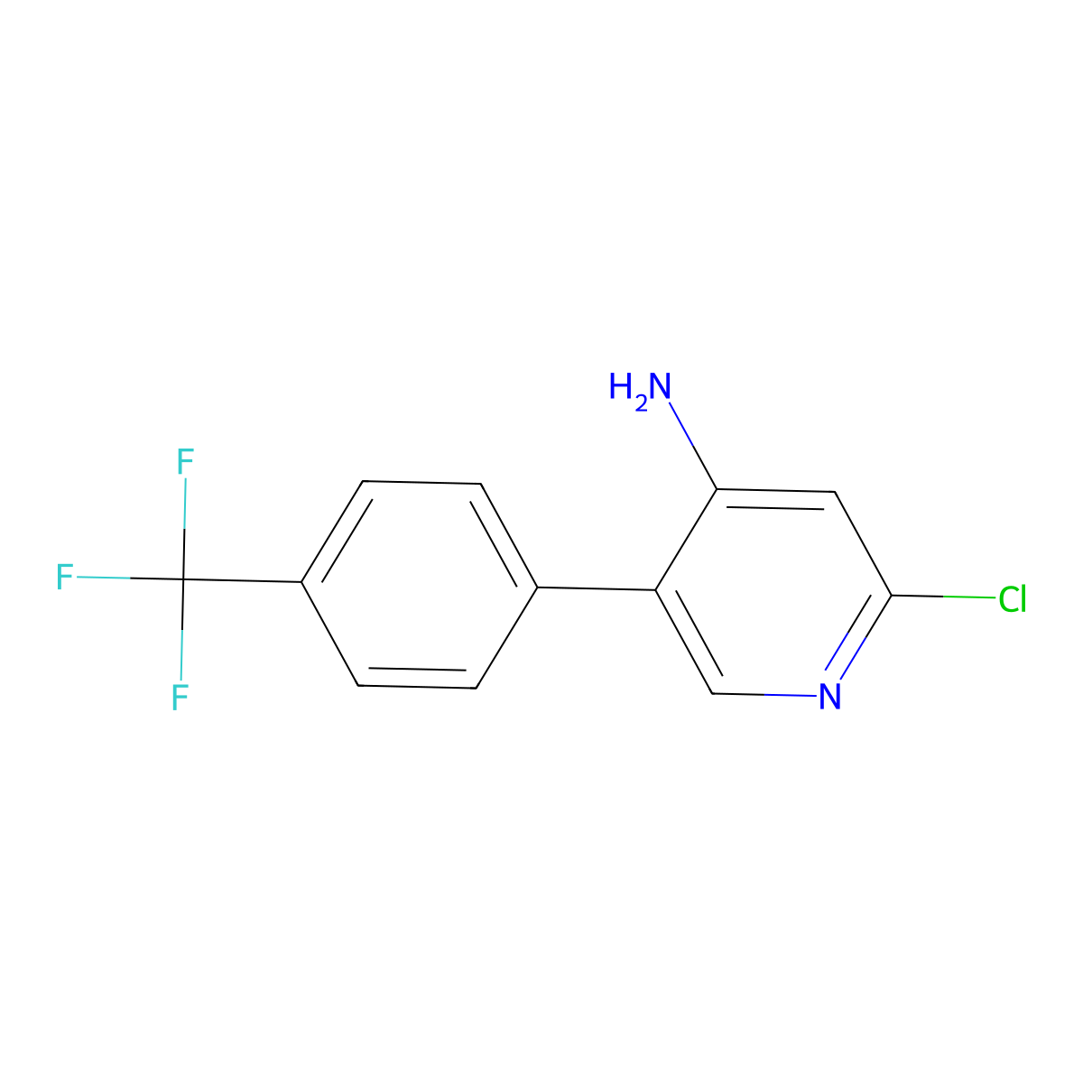 2-Chloro-4-amino-5-(4-trifluoromethylphenyl)pyridine molecular structure, CAS 1381941-20-3