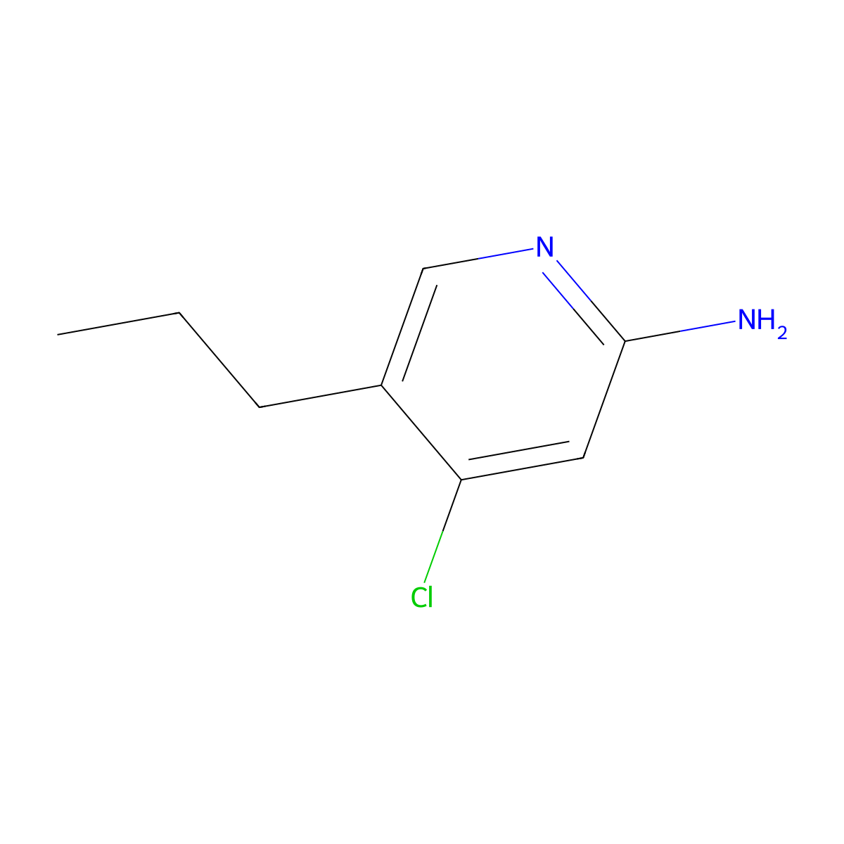 2-Amino-4-chloro-5-(n-propyl)pyridine molecular structure, CAS 1381941-25-8