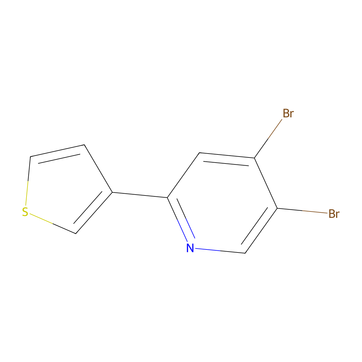 3,4-Dibromo-6-(3-thienyl)pyridine molecular structure, CAS 1381941-26-9