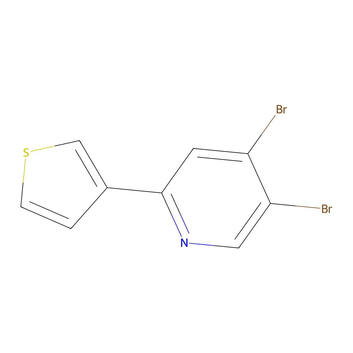 3,4-Dibromo-6-(3-thienyl)pyridine molecular structure, CAS 1381941-26-9