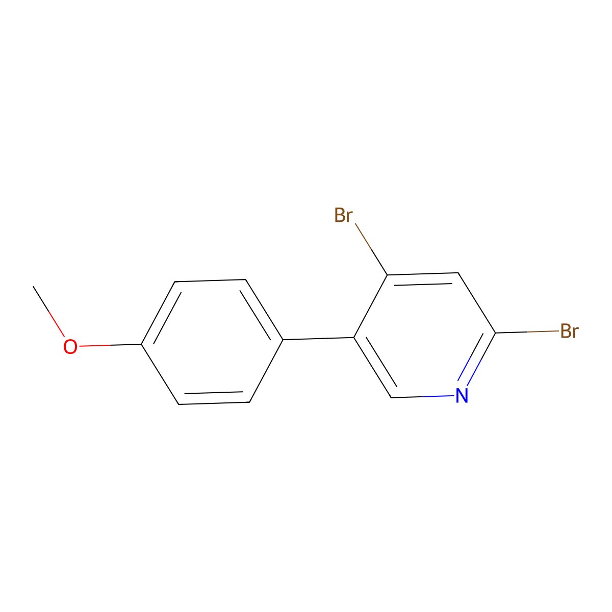 2,5-Dibromo-5-(4-methoxyphenyl)pyridine molecular structure, CAS 1381941-28-1