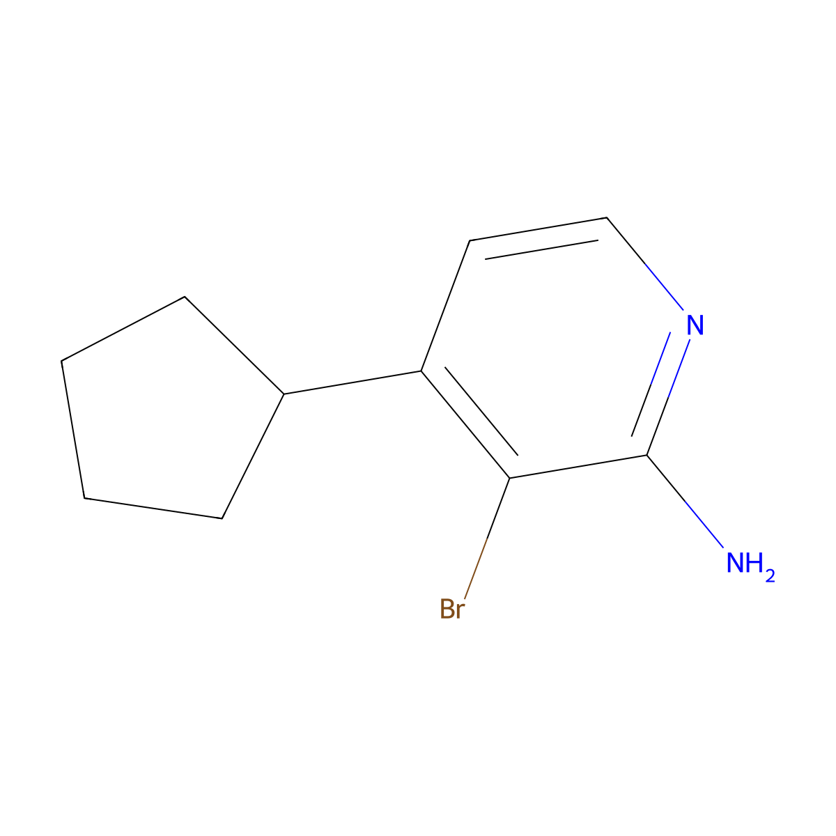 2-Amino-3-bromo-4-(cyclopentyl)pyridine molecular structure, CAS 1381941-32-7