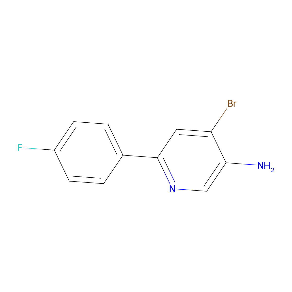 4-Bromo-3-amino-6-(4-fluorophenyl)pyridine molecular structure, CAS 1381941-33-8