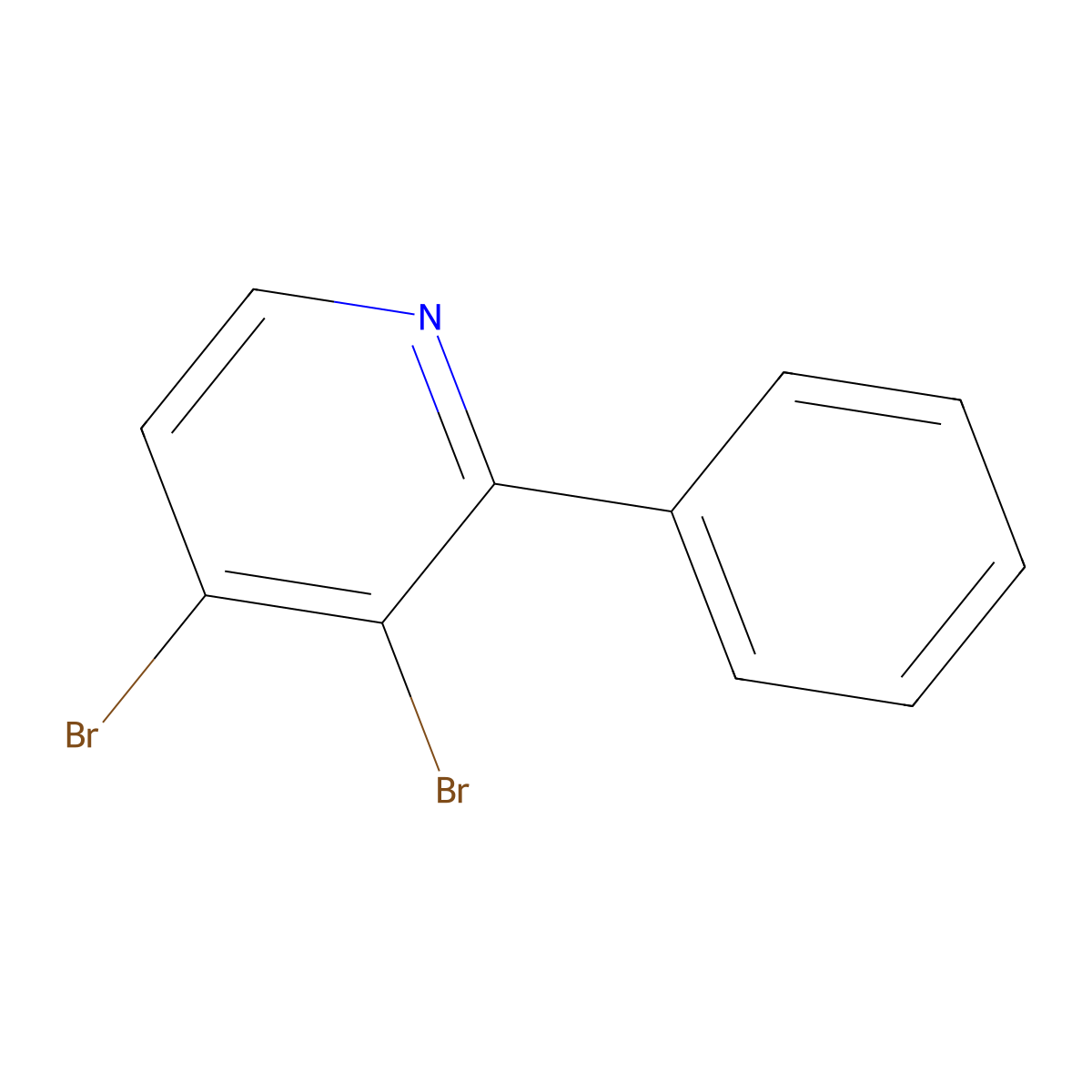 3,4-Dibromo-2-phenylpyridine molecular structure, CAS 1381941-37-2
