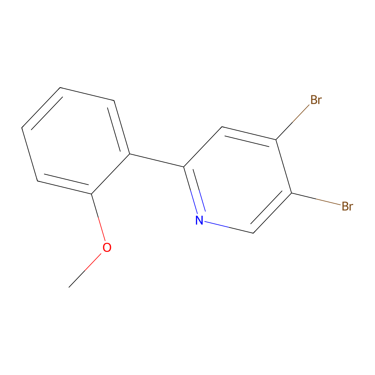 3,4-Dibromo-6-(2-methoxyphenyl)pyridine molecular structure, CAS 1381941-38-3