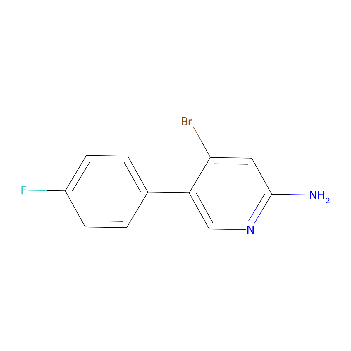 2-Amino-4-bromo-5-(4-fluorophenyl)pyridine molecular structure, CAS 1381941-39-4