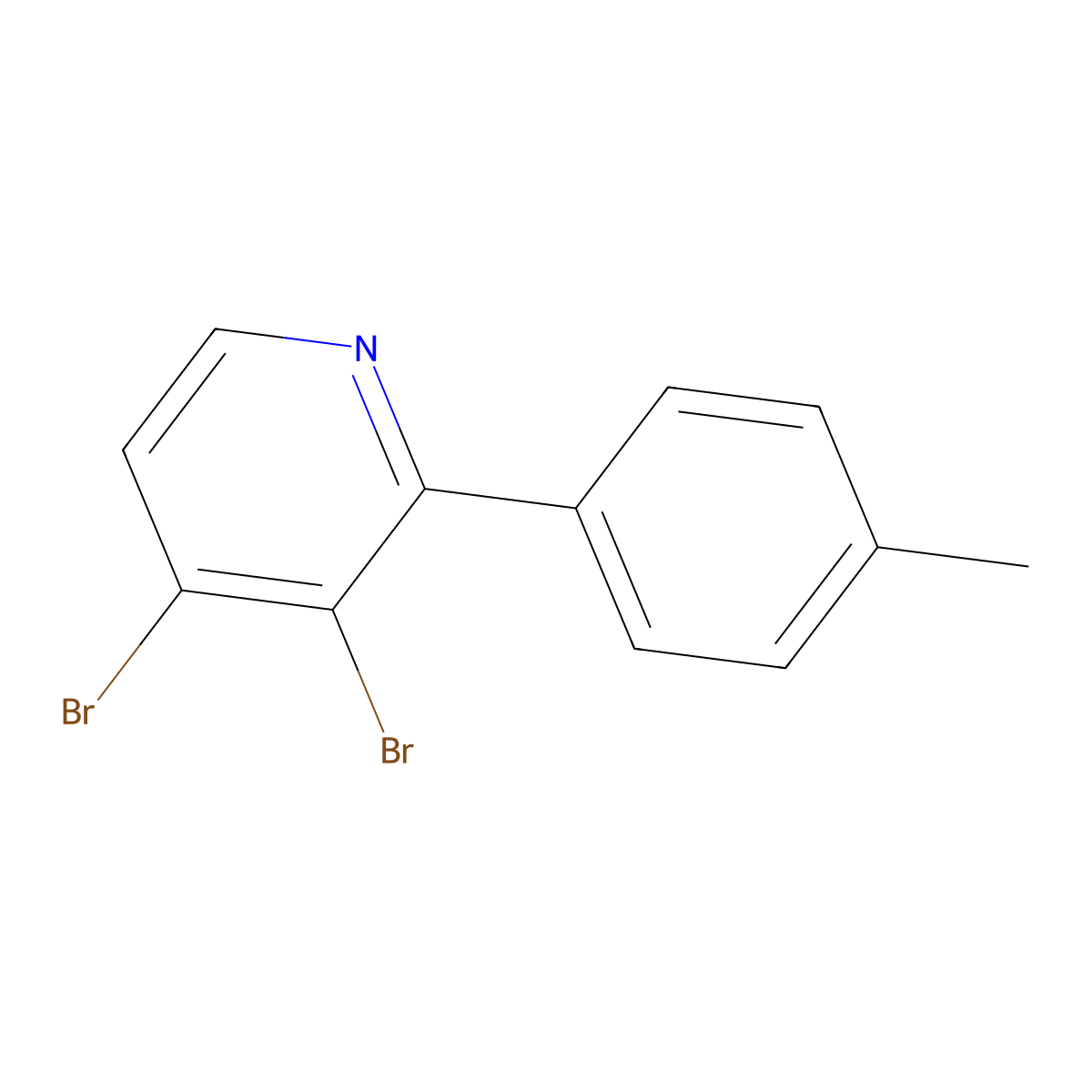 3,4-Dibromo-2-(4-tolyl)pyridine molecular structure, CAS 1381941-41-8