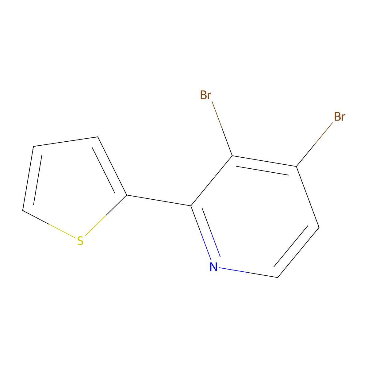 3,4-Dibromo-2-(2-thienyl)pyridine molecular structure, CAS 1381941-43-0