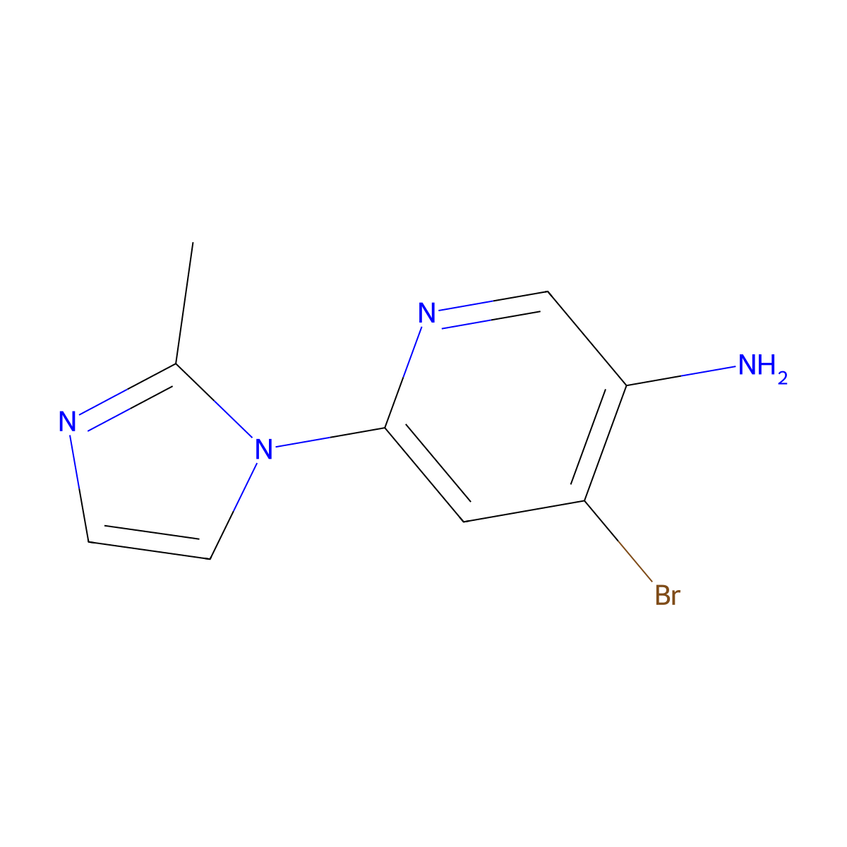 4-Bromo-3-amino-6-(2-methylimidazol-1-yl)pyridine molecular structure, CAS 1381941-46-3
