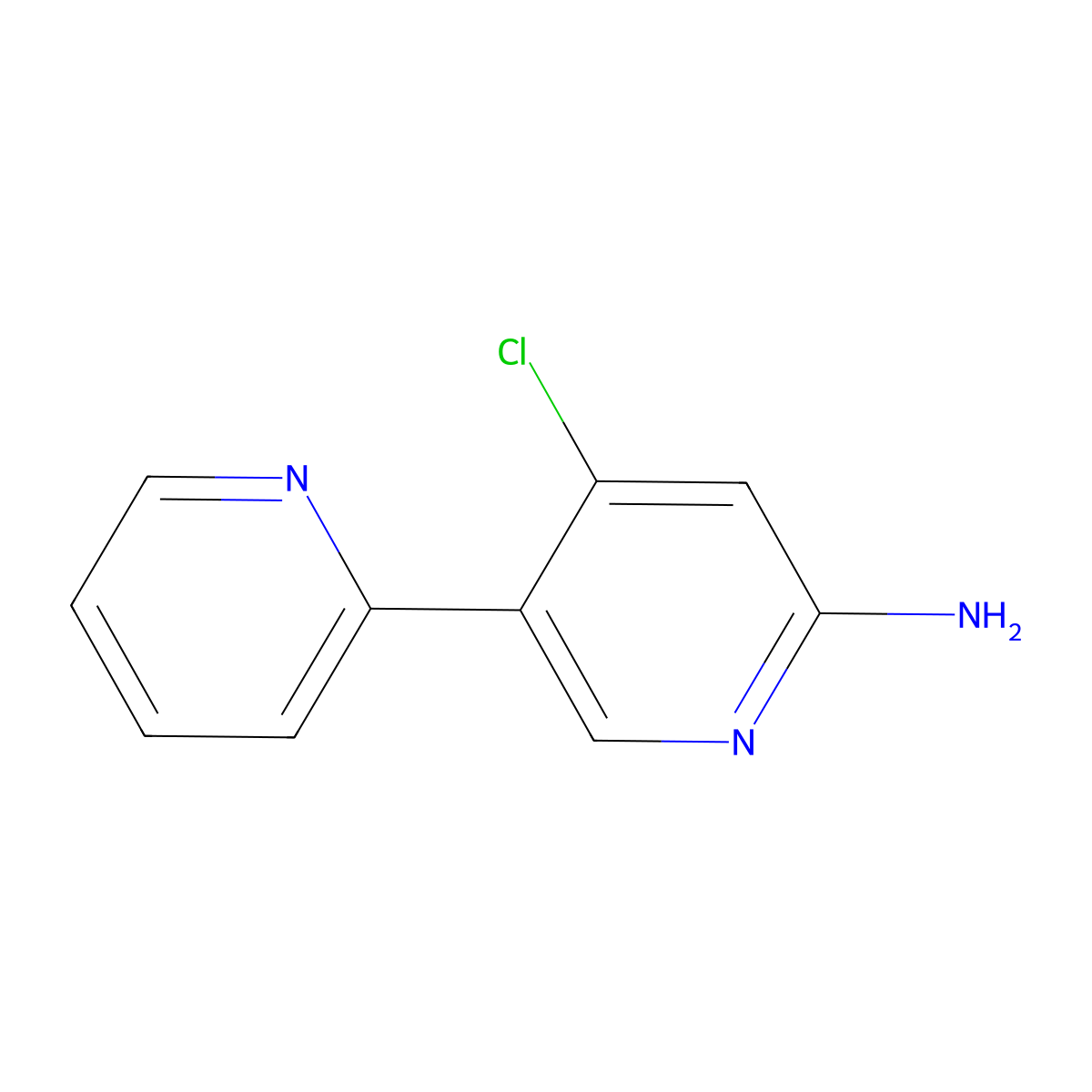 2-Amino-4-chloro-5-(2-pyridyl)pyridine molecular structure, CAS 1381941-47-4