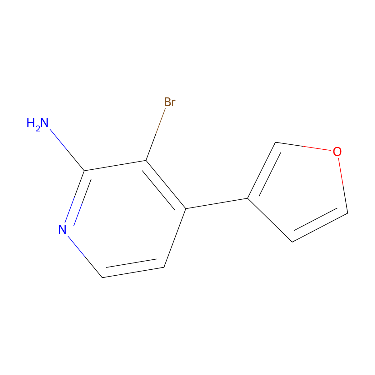 2-Amino-3-bromo-4-(3-furyl)pyridine molecular structure, CAS 1381941-49-6