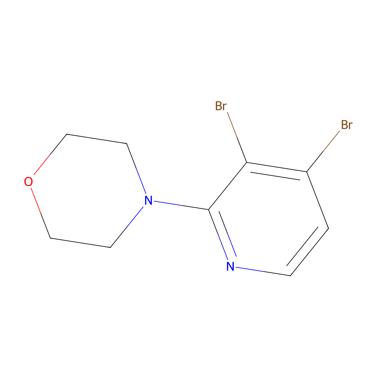 3,4-Dibromo-2-(morpholino)pyridine molecular structure, CAS 1381941-51-0