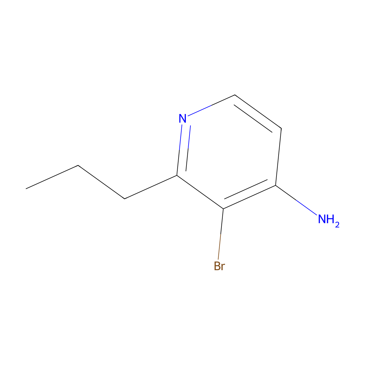 3-Bromo-2-propylpyridin-4-amine molecular structure, CAS 1381941-53-2