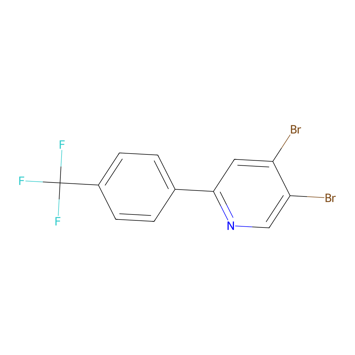 3,4-Dibromo-6-(4-trifluoromethylphenyl)pyridine molecular structure, CAS 1381941-54-3