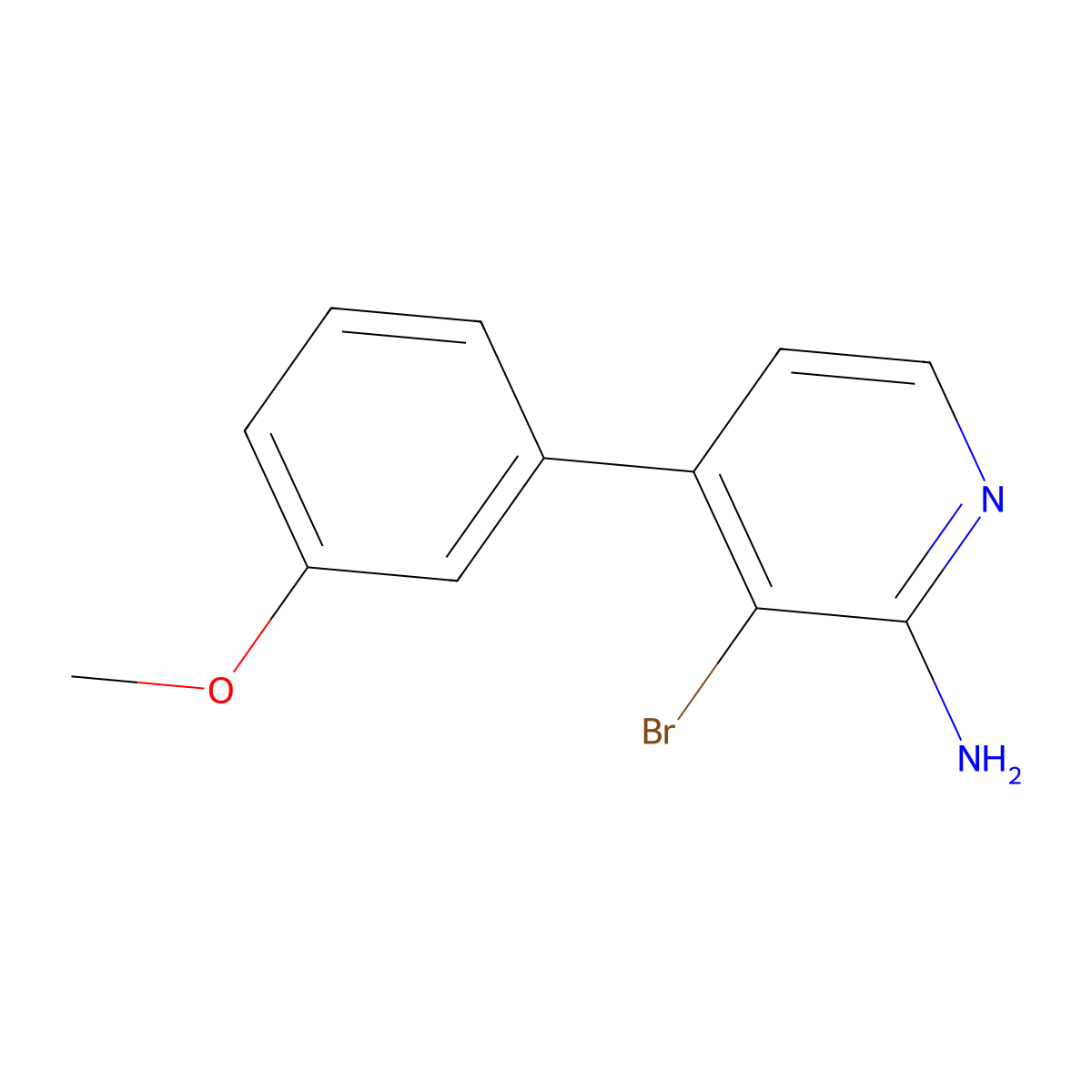 2-Amino-3-bromo-4-(3-methoxyphenyl)pyridine molecular structure, CAS 1381941-57-6