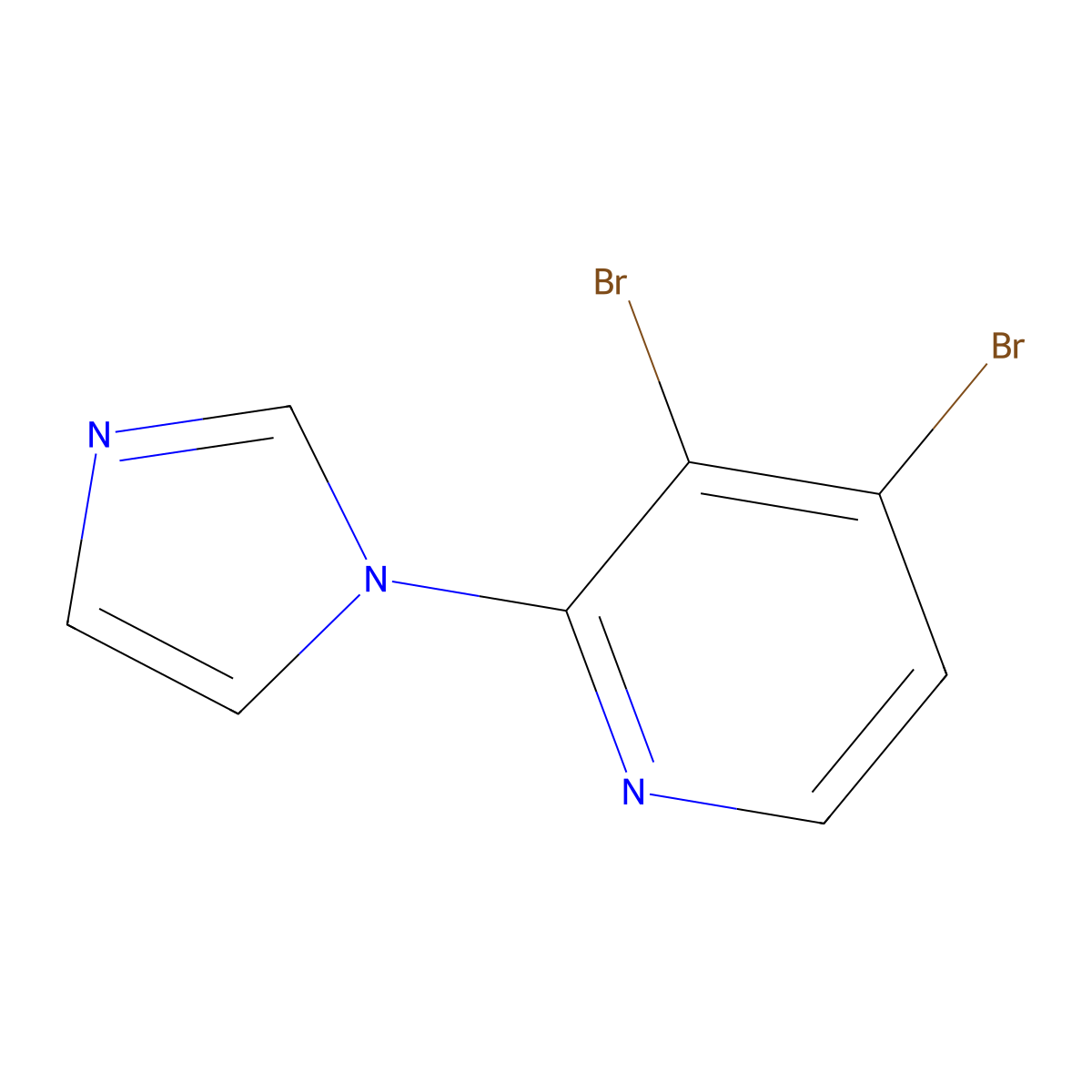 3,4-Dibromo-2-(imidazol-1-yl)pyridine molecular structure, CAS 1381941-59-8