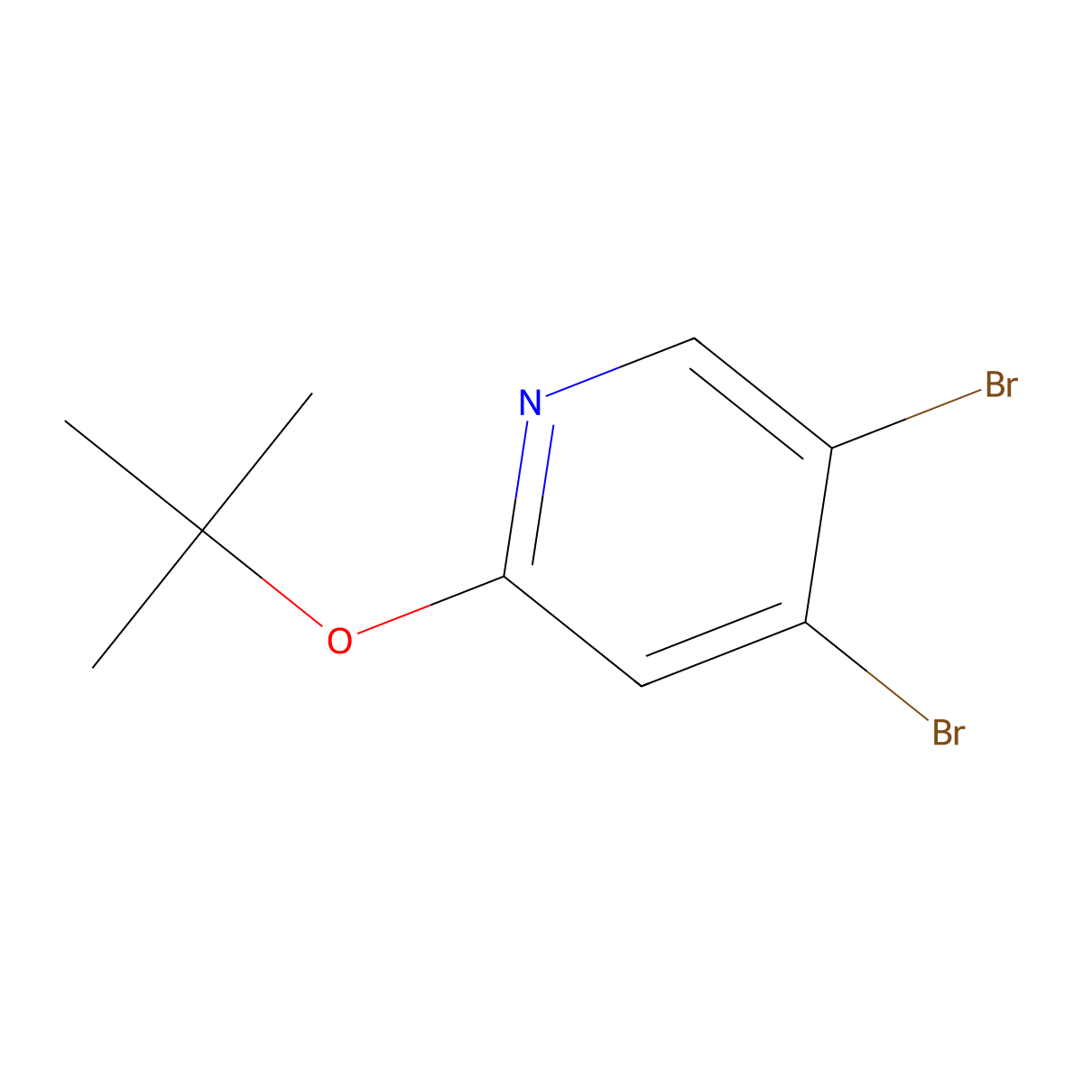 4,5-Dibromo-2-(tert-butoxy)pyridine molecular structure, CAS 1381941-61-2