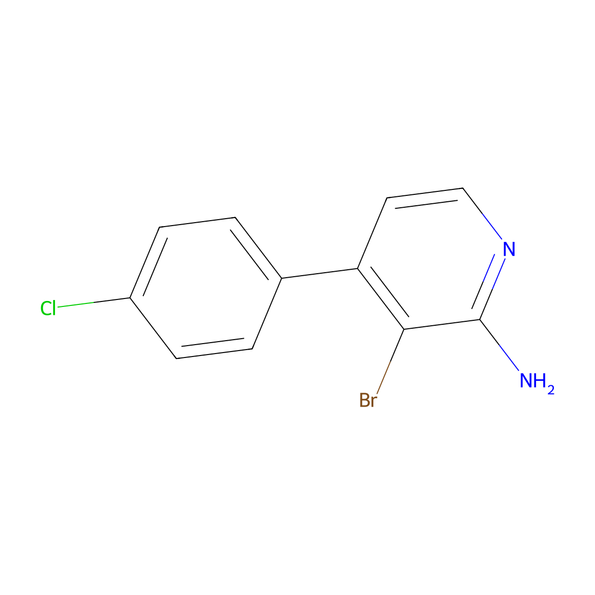 2-Amino-3-bromo-4-(4-chlorophenyl)pyridine molecular structure, CAS 1381941-63-4