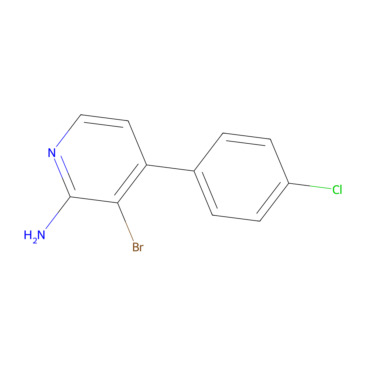 2-Amino-3-bromo-4-(4-chlorophenyl)pyridine molecular structure, CAS 1381941-63-4