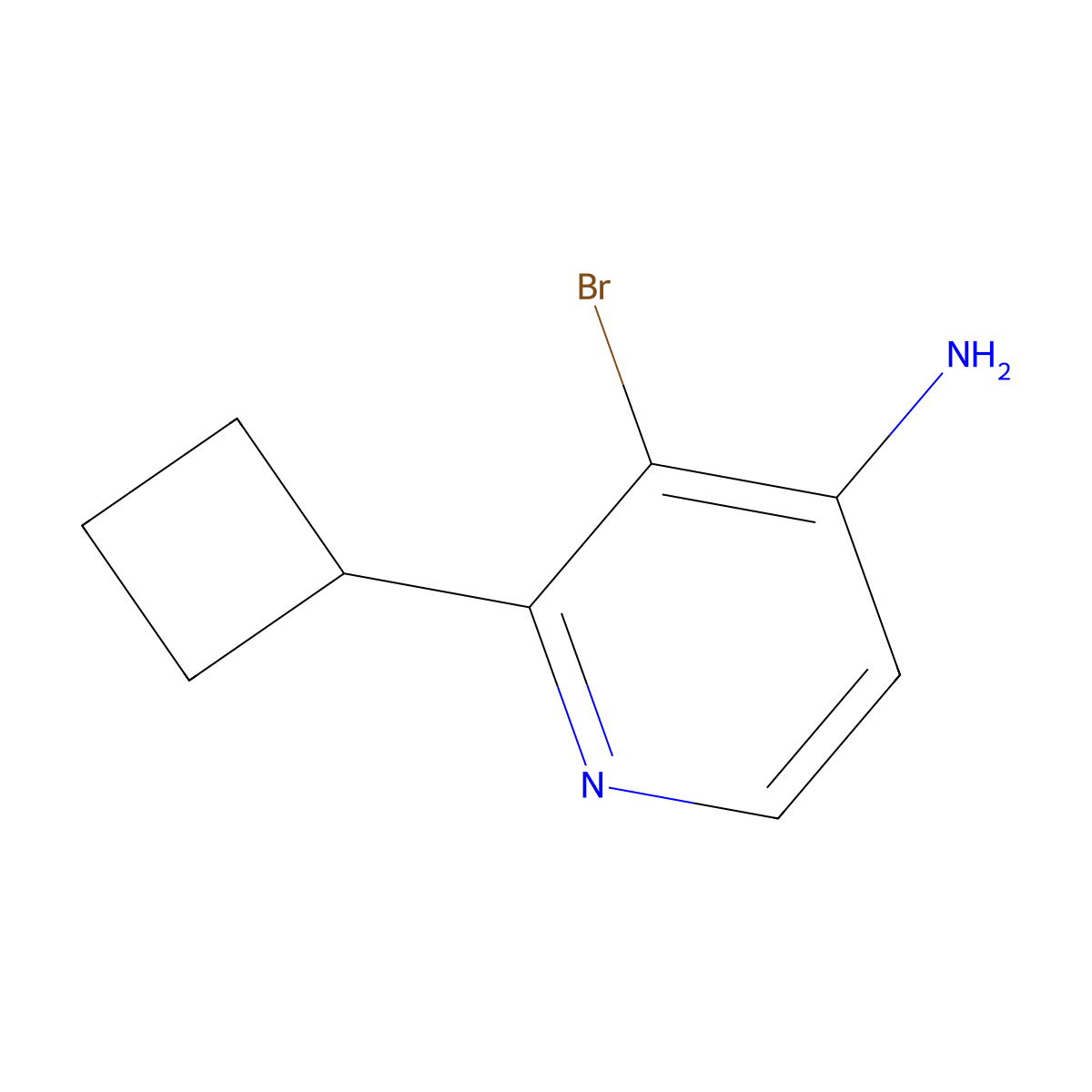 3-Bromo-2-cyclobutylpyridin-4-amine molecular structure, CAS 1381941-66-7