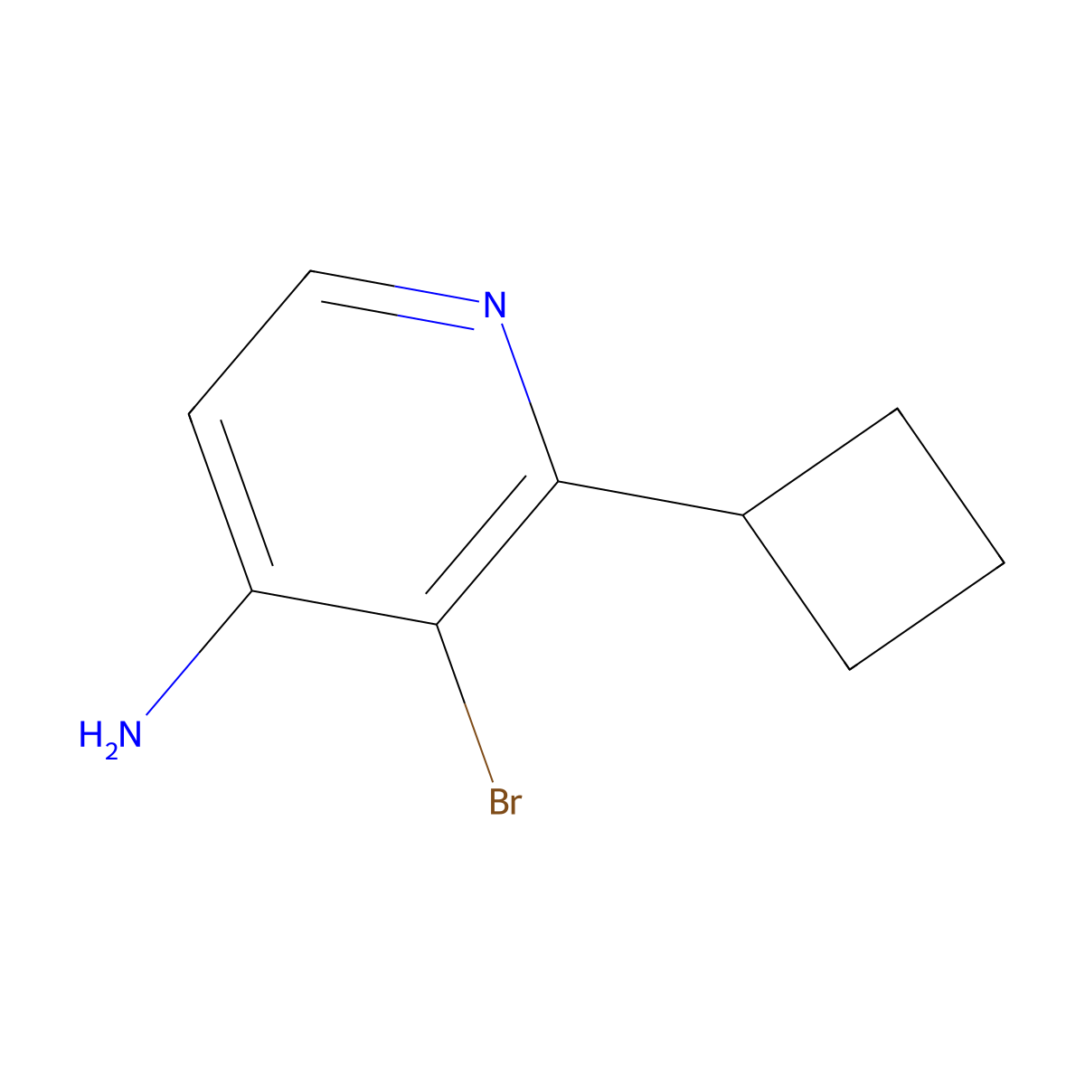 3-Bromo-2-cyclobutylpyridin-4-amine molecular structure, CAS 1381941-66-7