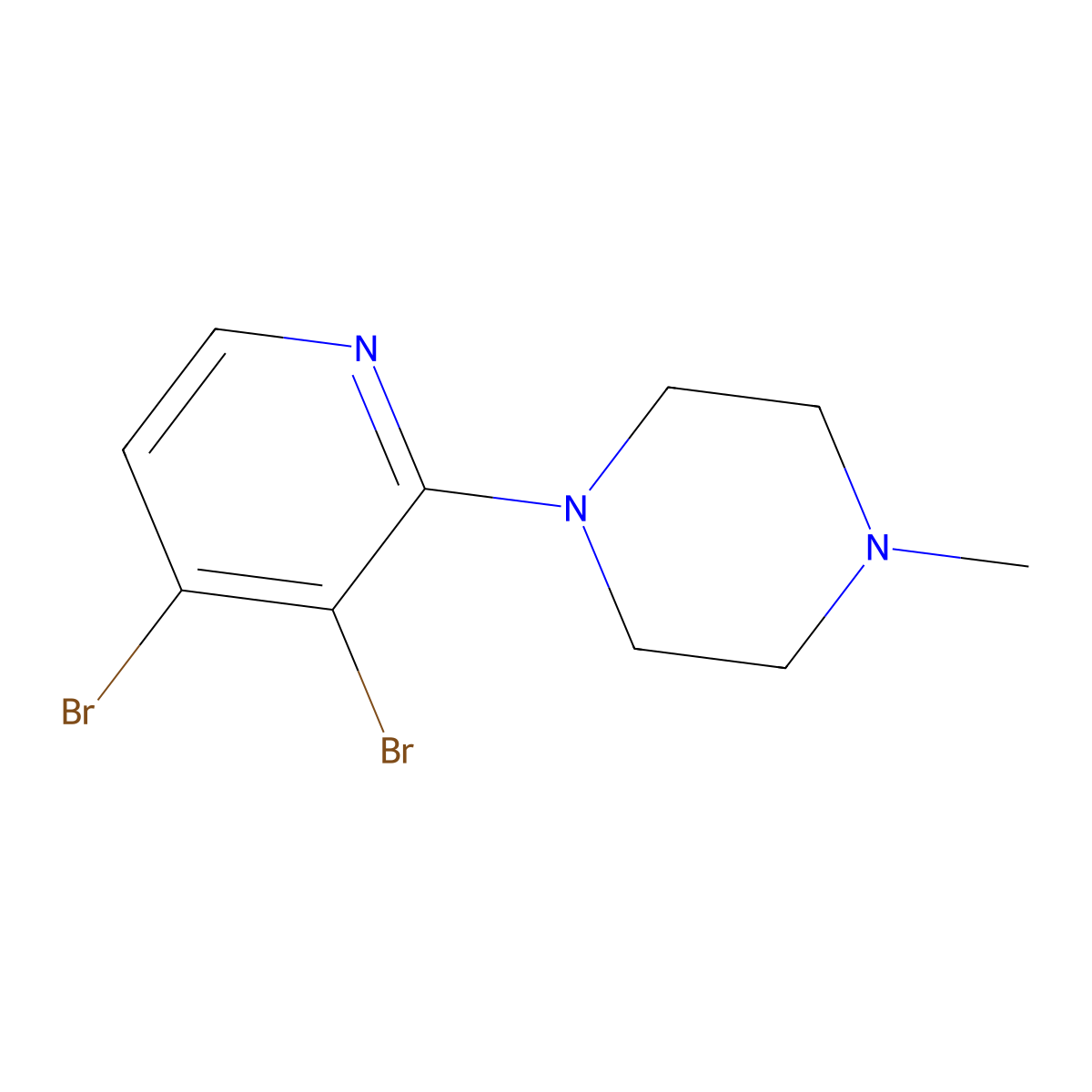 3,4-Dibromo-2-(N-methylpiperazin-1-yl)pyridine molecular structure, CAS 1381941-67-8