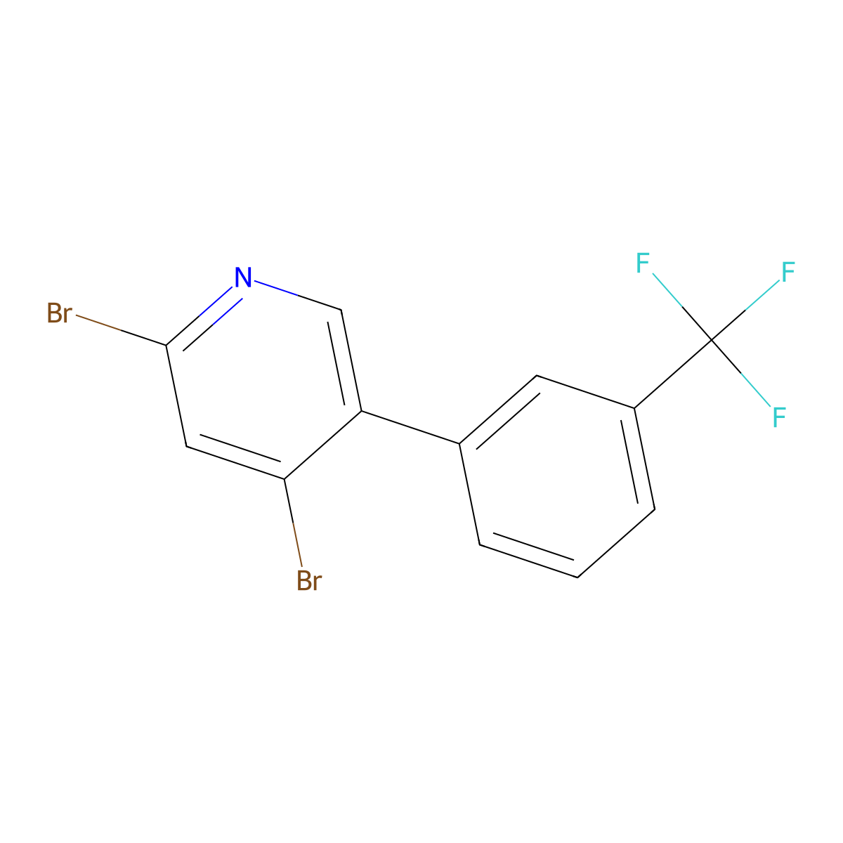2,4-Dibromo-5-(3-trifluoromethylphenyl)pyridine molecular structure, CAS 1381941-68-9