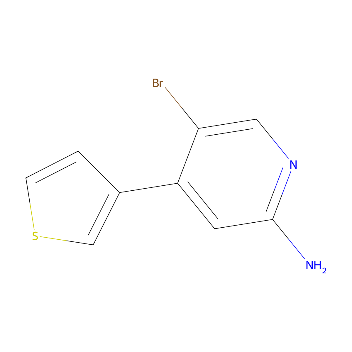 5-Bromo-2-amino-4-(3-thienyl)pyridine molecular structure, CAS 1381941-72-5