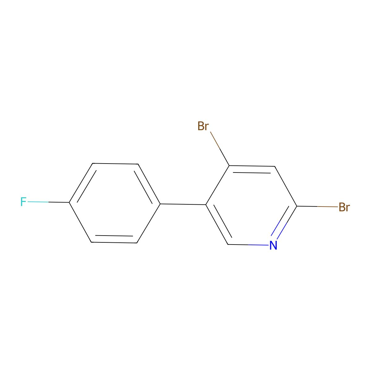 2,4-Dibromo-5-(4-fluorophenyl)pyridine molecular structure, CAS 1381941-73-6