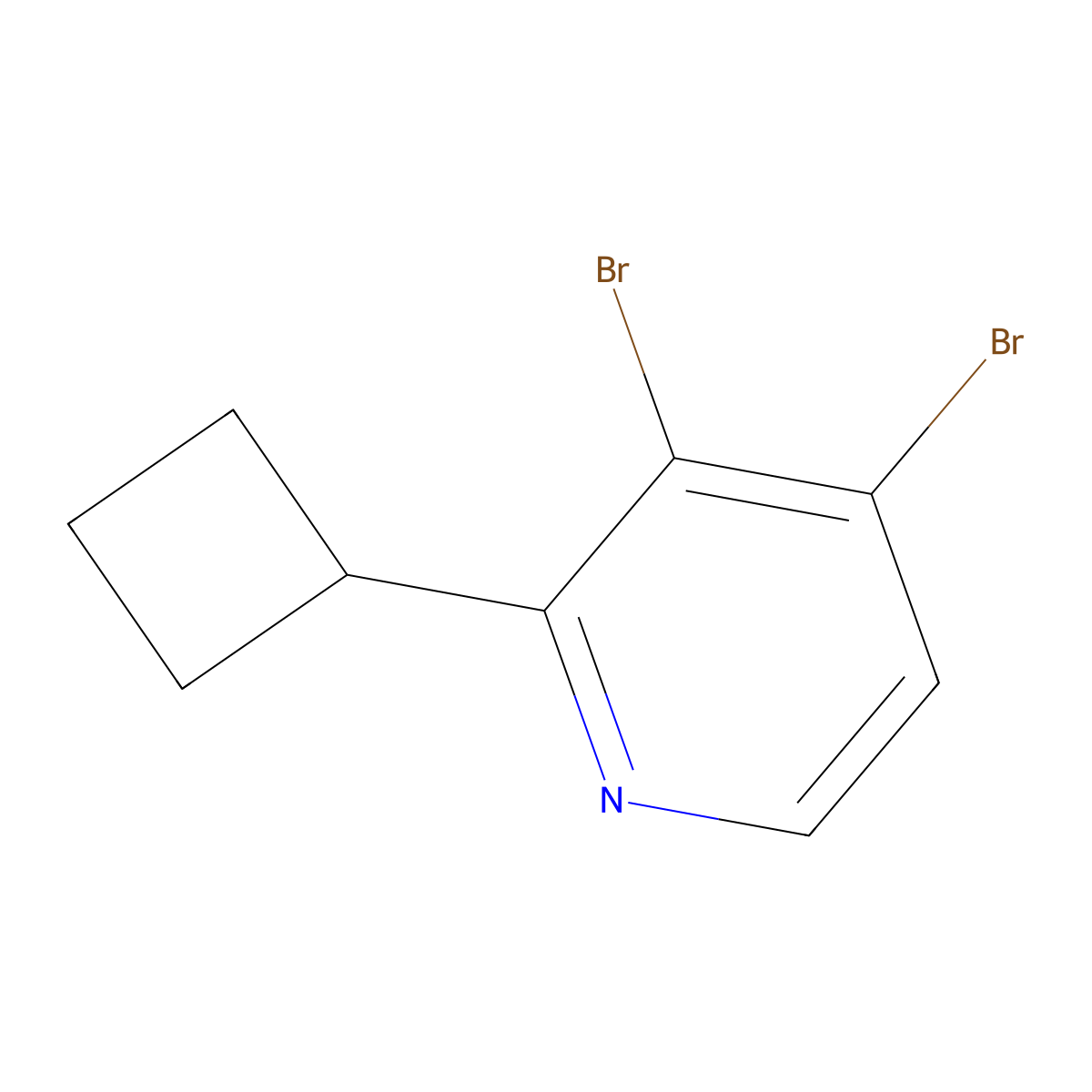 3,4-Dibromo-2-(cyclobutyl)pyridine molecular structure, CAS 1381941-77-0