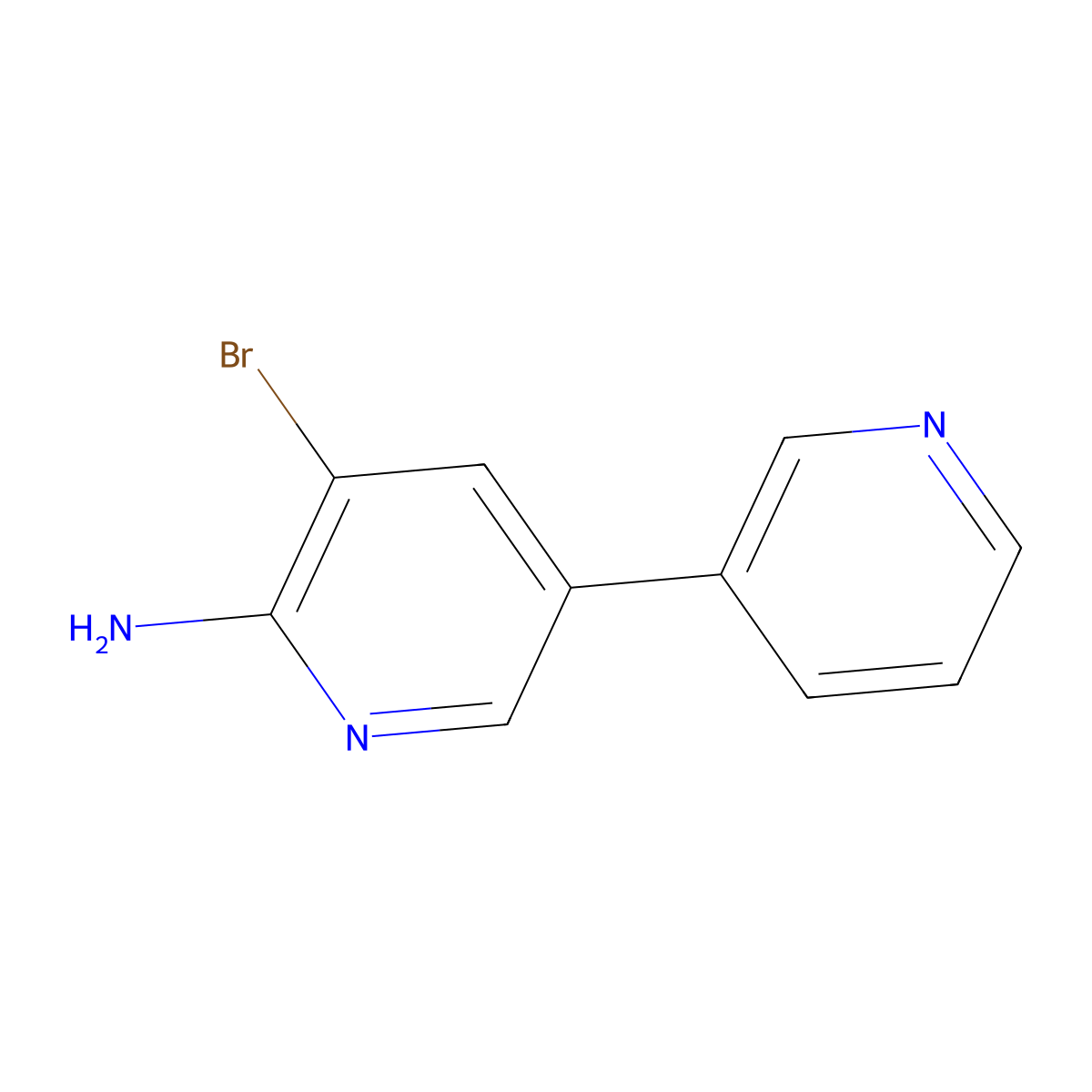 2-Amino-3-bromo-5-(3-pyridyl)pyridine molecular structure, CAS 1381941-78-1