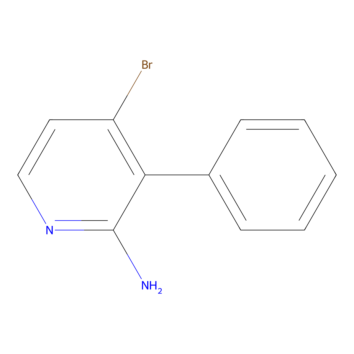 2-Amino-4-bromo-3-phenylpyridine molecular structure, CAS 1381941-81-6