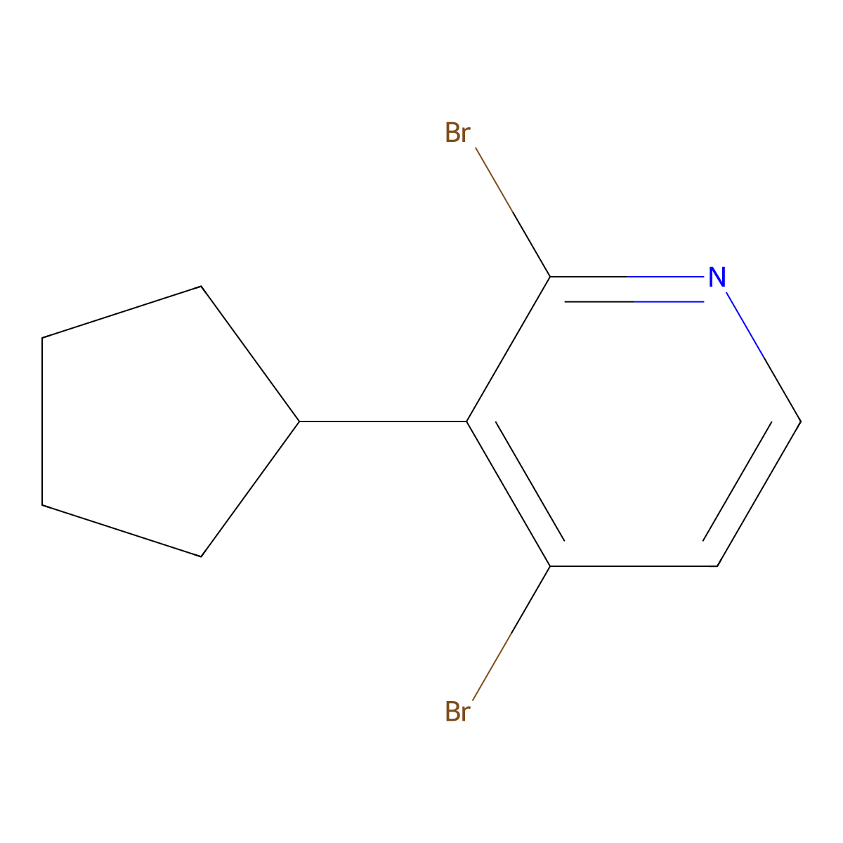 2,4-Dibromo-3-(cyclopentyl)pyridine molecular structure, CAS 1381941-83-8